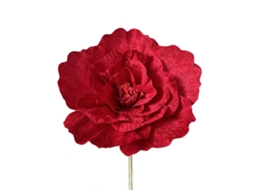 Laxiscreed Flanela Artificial Vermelha De 40cm Com Ramos Curvados Para Decoração Natalícia