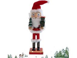 Quebra-nozes De Madeira Papai Noel 27cm Para Escritório |