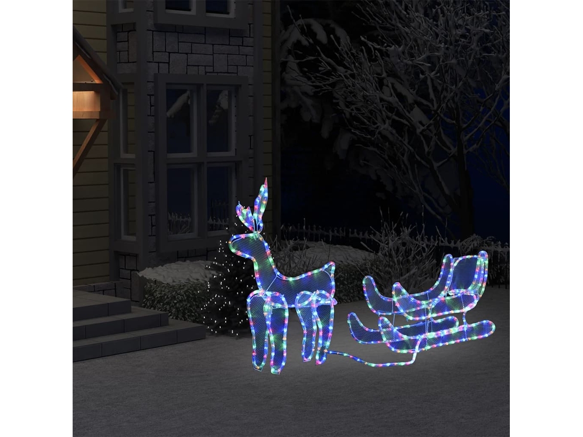 Vidaxl Iluminação De Natal Formato Rena E Trenó Com Rede 432 Luzes Led