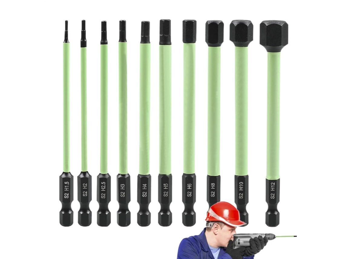 Conjunto De 6 Conectores Para Chave Allen | Conector Para Chave De Fenda Hexagonal Mm