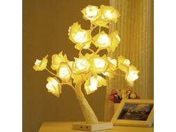 Lâmpada De Bonsai De Rosa Para Mesa Com 24 Leds Bateria Operada Luz Decorativa Sala Quarto