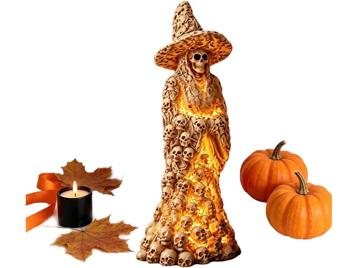Luminária de Halloween, decoração de mesa em formato de caverna assustadora, LED a bateria