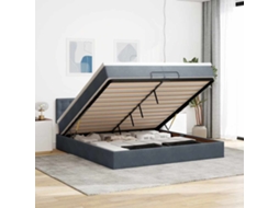 Vidaxl Estrutura de Cama Otomana com Colchão 200x200cm Cinzento Escuro