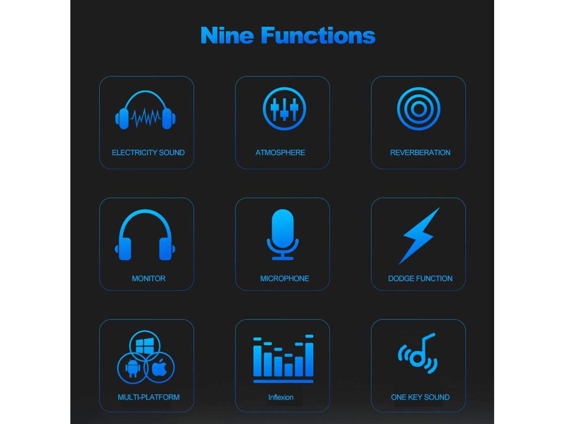 Laxiscreed Cartão De Som Multifuncional Para Streaming E Microfone Suspenso Com Mixagem Inteligente