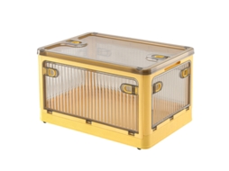 Piece Storage Box Set With Lid, 28 Litre Stackable Storage Box With Wheels, Collapsible 5 Door Storage Box, Toy Organiser, Storage Cabinet (jaune)