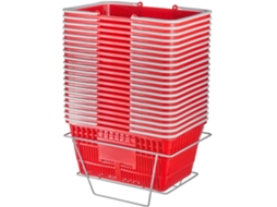 Conjunto De Cestos De Compra Empilháveis 21l Com Suporte Tekmaquinas