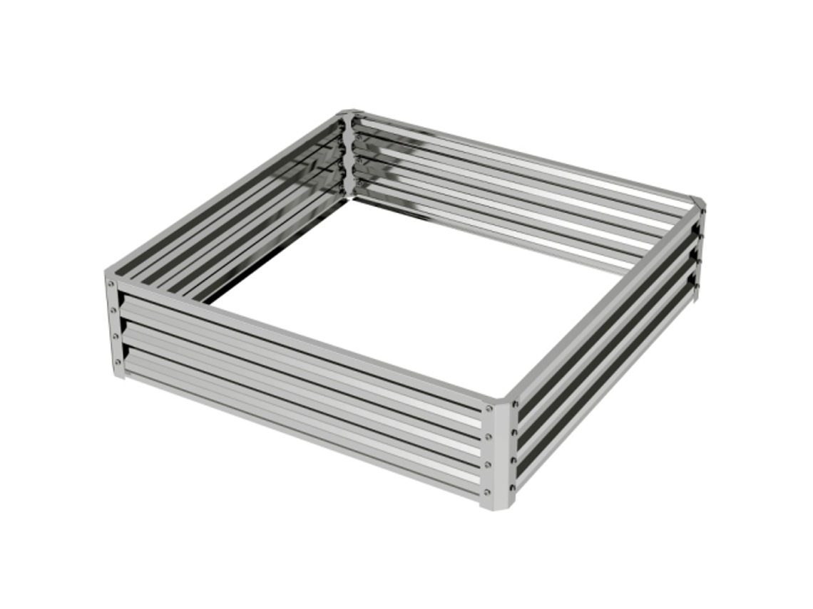 Canteiros E Vasos Elevados, Adequados Para Jardins, Pátios E Varandas, Feitos De Aço, 120 X 120 X 30 Cm.