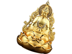 Difusor De Aromas Para Carro Pretyzoom, Suporte Kwan Yin De Dupla Face Em Liga Dourada, Purifica O Ar E Reduz Gases
