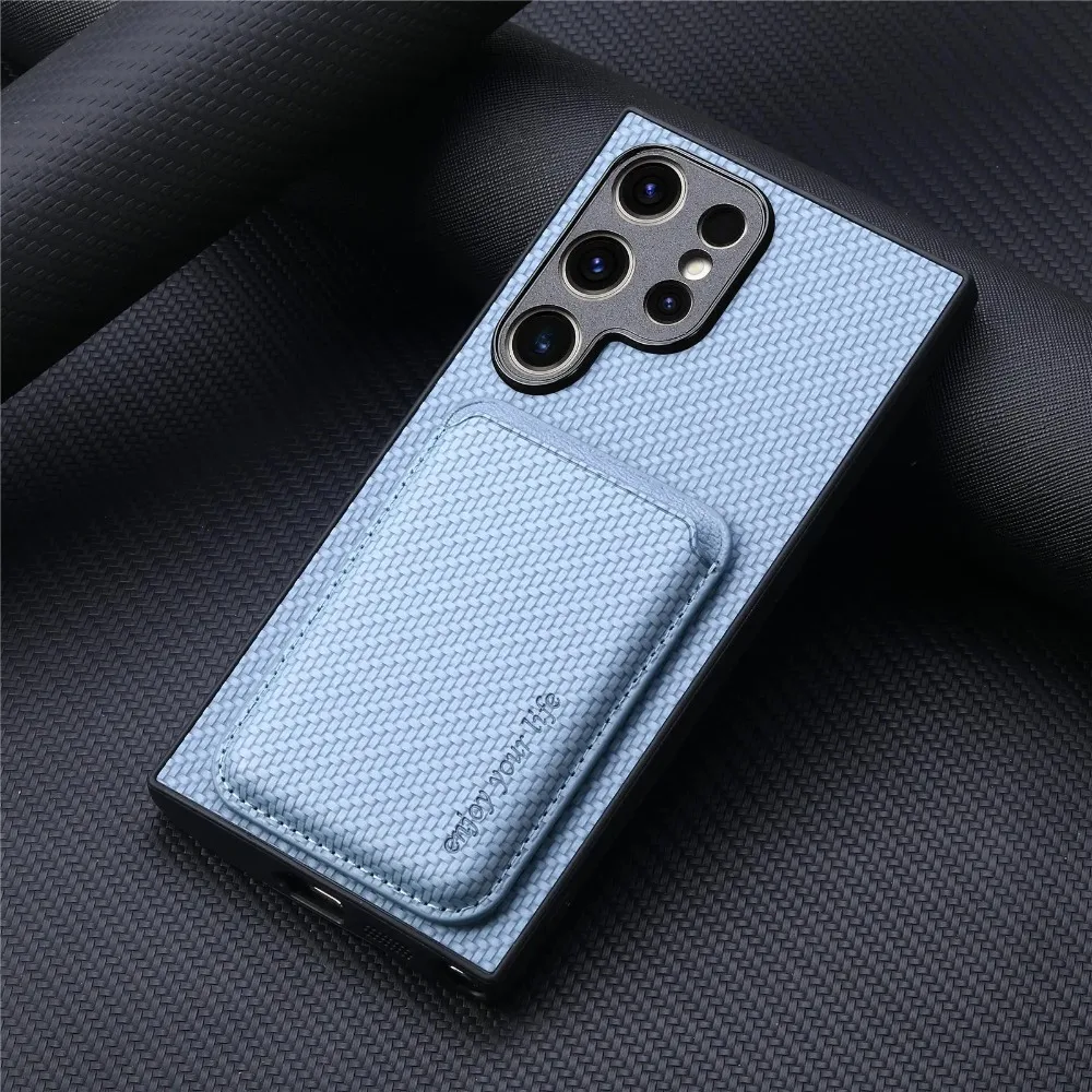(azul, Galaxy S25) Capa Magnética Para Celular Com Compartimento Para Cartão Sim, Capa Protetora Resistente A Impactos Para Uso Profissional.