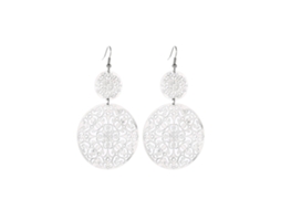 Brincos Pendentes Liga Com Disco Oco Gravura Moda Feminina