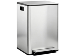 Balde De Lixo De Cozinha 2 Compartimentos 2x30l Pedal Fechamento Suave Prata