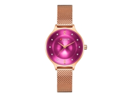 Relógio MDUG Feminino Casual de Quartzo com pulseira de malha milanesa, modelo fino