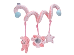 Primerox brinquedo de Pelúcia Espiral para Berço e Carrinho com Sino para Bebê Pink