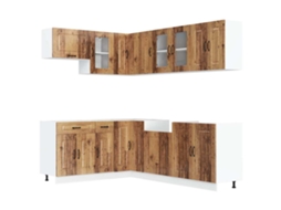 Conjunto de 11 Armários de Cozinha Madeira Velha MAISON EXCLUSIVE