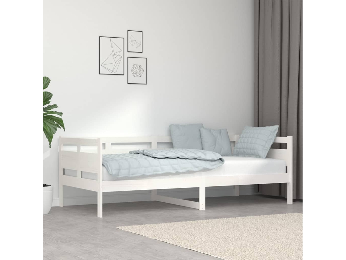 Sofá cama 90x200 cm madera maciza de pino blanco