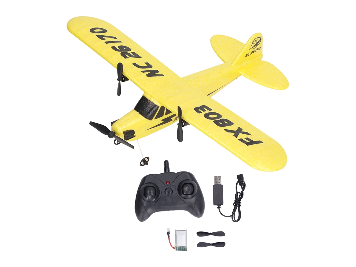 Avión De Espuma Rc Glider 2.4ghz 2 Canales Control Remoto De Largo Alcance Función Completa