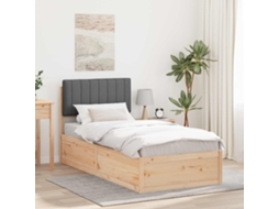 Vidaxl Estrutura De Cama Com Cabeceira Estofada Cinza Escuro