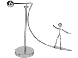 Brinquedo Equilíbrio Forma Surfista Metal Prateado Movimento Pêndulo Decoração Exclusiva Acessório Jogos GOKOCO