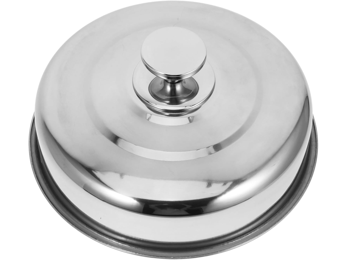 Cúpula de Cozimento Redonda em Aço Inoxidável com Alça de Metal. Fácil de Limpar. Superfície Uniforme para Uso em CHABERLU