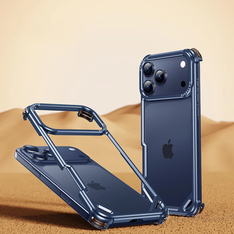 Capa Para Iphone Air (azul) Sem Moldura, Compatível Com Magsafe, Proteção Metálica Contra Impactos.