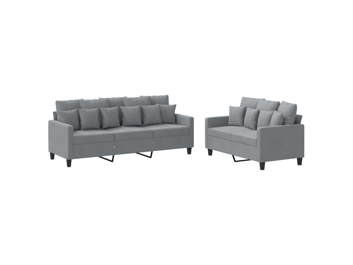Sofa Set, Sofa Sets Vidaxl Cinzeto Tecido (n/a)