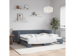 Vidaxl Sofá-cama Com Gavetão 100x200 Cm Veludo Cinzento-escuro