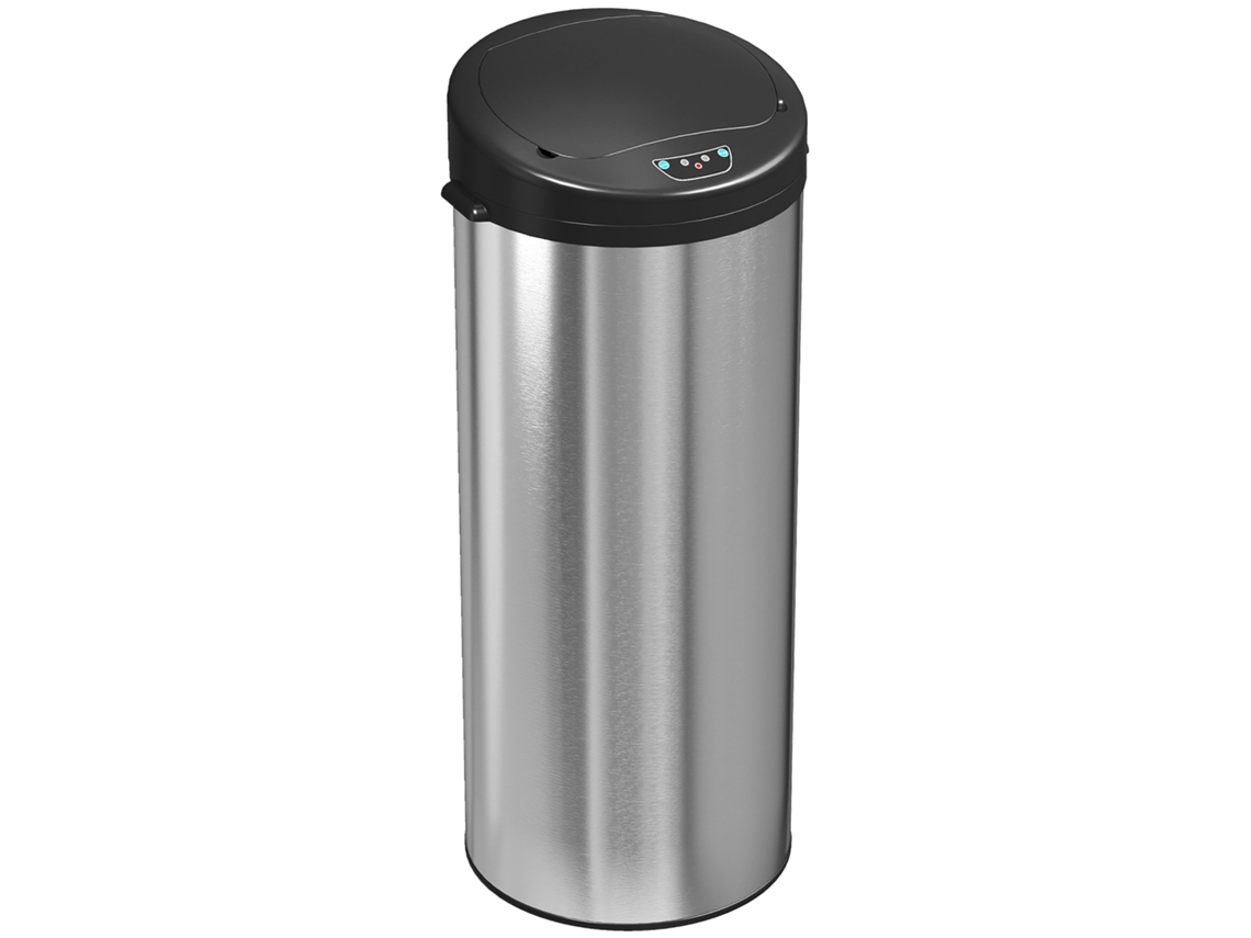 Lixeira De 55 Litros Com Sensor Para Abertura Automática E Fechamento Suave, 32 X 30 X 72,5 Cm, Prateada.
