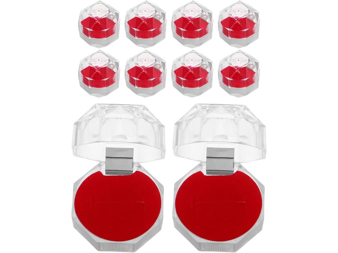 Conjunto 20 Caixas Joias Plástico Transparente Leves Protetoras Design Elegante Guardar Transportar Anéis GOKOCO