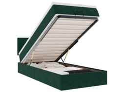 Cama com Colchão Leds Veludo Verde Escuro MAISON EXCLUSIVE (80x200 cm)