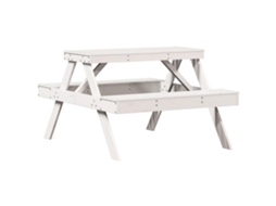 Mesa Piquenique Madeira de Pinho Maciça Branco MAISON EXCLUSIVE 105x134x75 cm