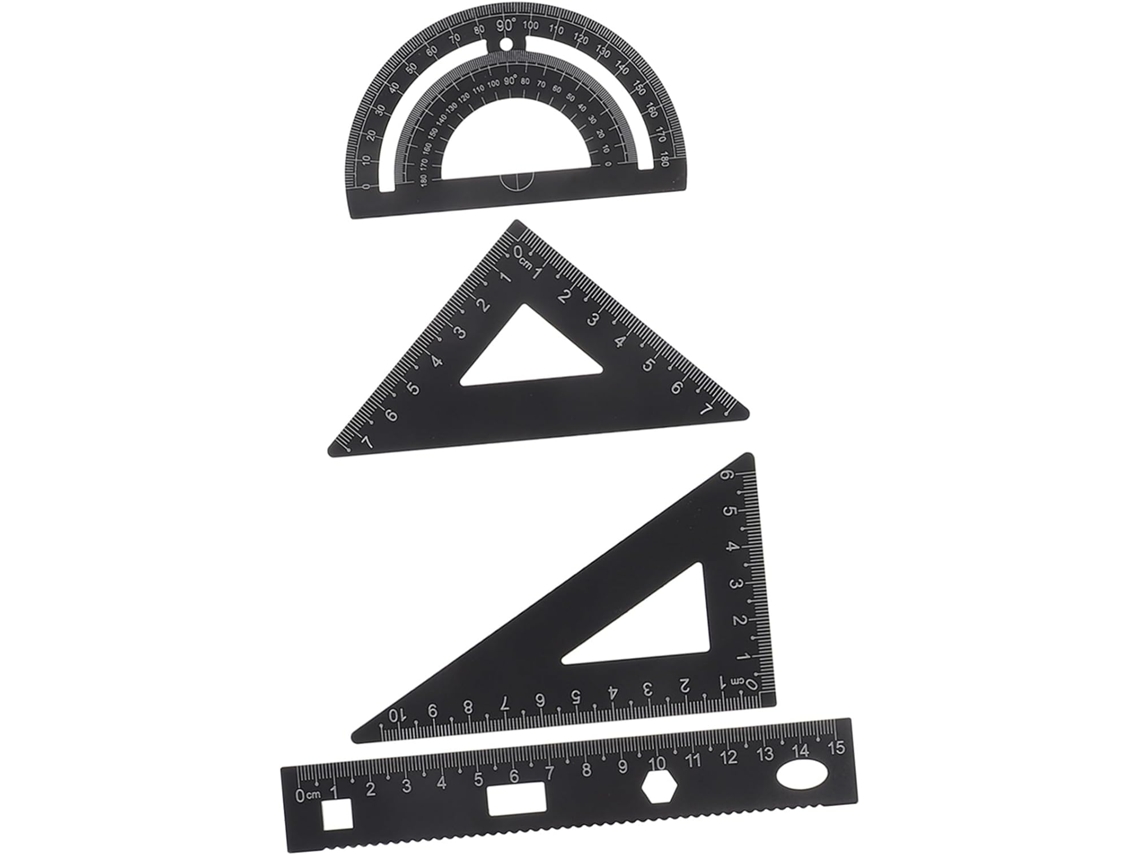 Conjunto de 4 réguas de metal Kichouse, com elo de alumínio, duráveis e portáteis, ideais para uso fora da mesa e para diversas aplicações.