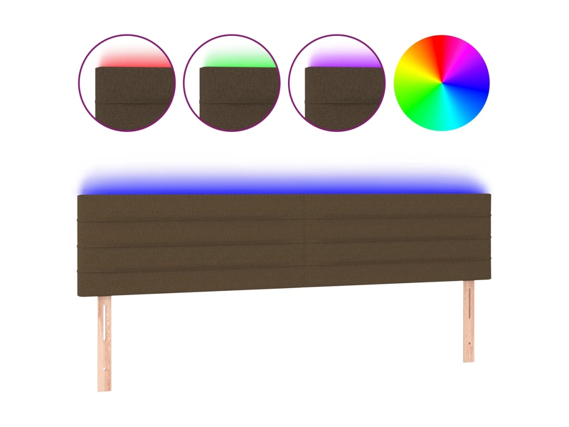 Led Headboard, Led Headboards Vidaxl Marrom Tecido (180 X 5 X 78/88 Cm)