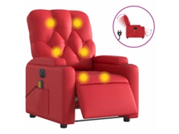 Electric Massage Recliner Chair, Electric Massage Recliner Chairs Vidaxl Vermelho Couro Artificial