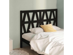 Vidaxl Cabeceira De Cama 166x4x100 Cm Pinho Maciço Preto