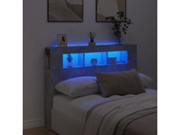 Vidaxl Cabeceira C/ Leds 140x18,5x103,5 Cm Cinzento-cimento