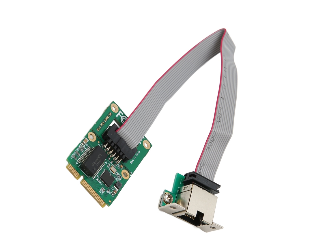 Placa De Rede Mini Pcie 10/100/1000mbps Autoadaptativa E Estável Com Conector Rj45 Para Computador Desktop Aquaforge