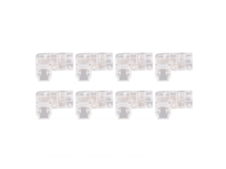 8 Conectores L para Fita Led Cob 5mm 2 pinos sem solda transparente | S/MARCA