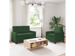 Vidaxl Conjunto De Sofás 2 Pcs Verde Selva Tecido