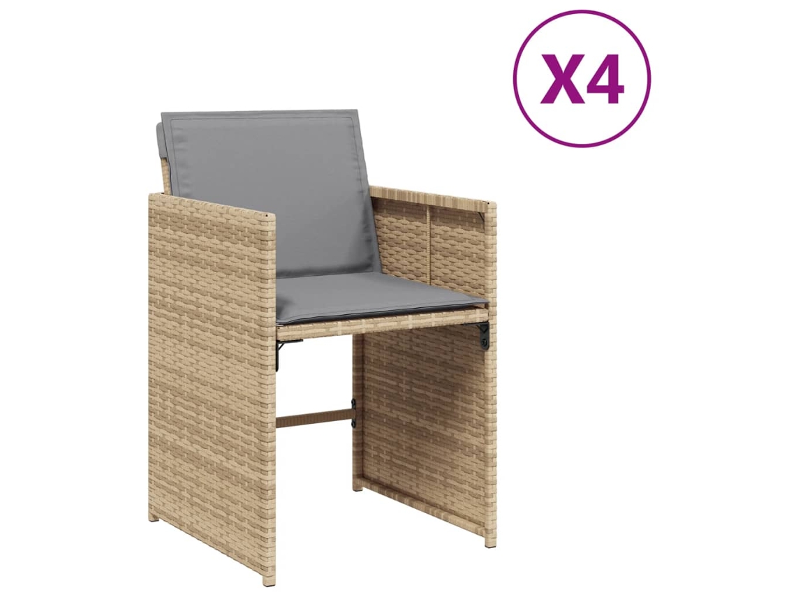 Garden Chair, Garden Chairs Vidaxl Bege Rattan / Vime