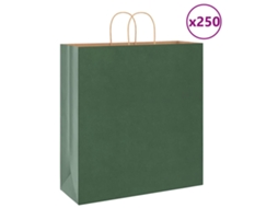 Vidaxl Sacos De Papel 250 Unid Com Alças Verde 45x17x48 Cm