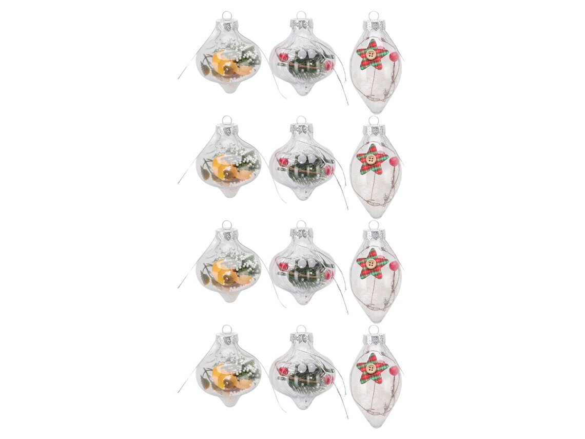 Guarda-chuvas de Natal com 12 Bolas de Plástico Transparente LAXISCREED