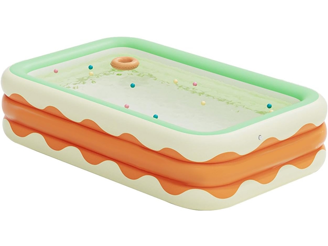 Conjunto de Piscina Inflável Retangular Pvc 3 Camadas CHABERLU