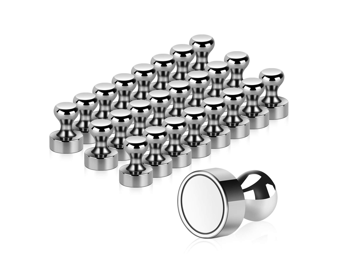 àmãs De Aço Inoxidável 24pcs 12x16mm Fortes Peças Metálicas Para Geladeira,quadros E Organização Inclui Caixa De Armazenamento Btforus