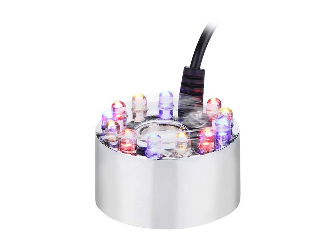 Generador De Niebla Com 12 Luzes Led De Cor Muda Para Fontes Piscinas Aquários Humidificador Ultrassônico 220-240v