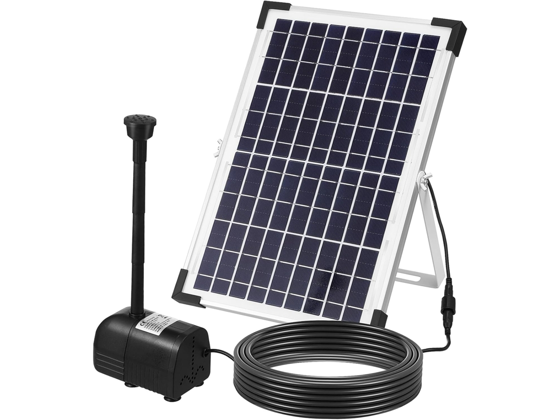 Fonte de Jardim com Bomba Solar Inoomp de 12w para Lago, com Ângulo de Inclinação Ajustável E, para Pátios e Jardins CHABERLU