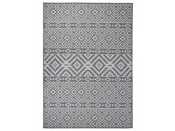Vidaxl Tapete De Tecido Plano Para Exterior 120x170 Cm Riscas Azuis
