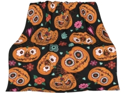 Manta de Halloween Syjym para Sofá Cama Outono Dia Ação Graças com Estampa Abóbora e Fantasma Cobertor, Macio,