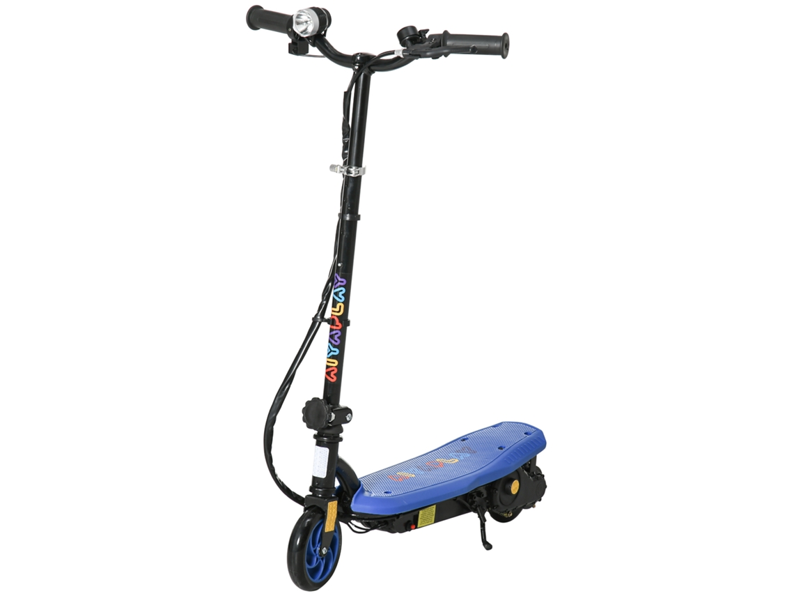 Trotinete Elétrica Dobrável com Velocidade 12 Km/h Motor e Farol Led na Cor Azul VOLTEDGE