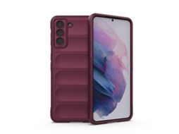 Capa Halinuia Para Samsung Galaxy S21 5g Magic Shield Tpu Flanela Vermelho Vinho (proteção Integral, Interior Em Flanela)