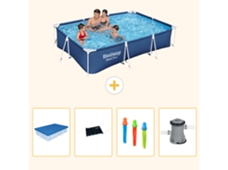 Bestway Piscina Bestway Steel Pro Retangular - 300x201x66 Cm - 5-peças S37